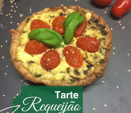 Tarte de requeijão com tomate e manjericão Requeijão