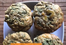 Muffins de espinafres e feta muffins sem gúten