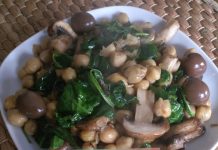 Salada de Grão com Espinafre grão com espinafres